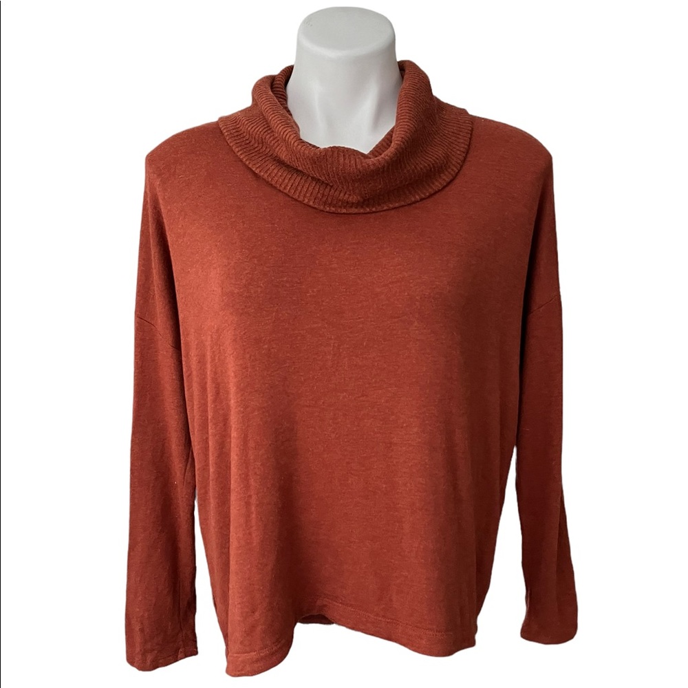 Lou & Grey Rust Cowl Neck Sweater